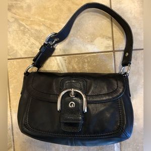Coach Shoulder Bag Black with Silver Hardware